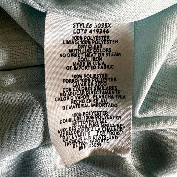 XSCAPE Women's Satin Midi Dress Asymmetrical Hem Light Blue Plus Size 14 Fairy - Picture 10 of 10